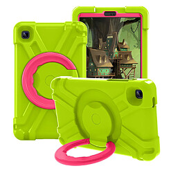 Coque en TPU avec béquille pivotante à 360°, hybride herbe verte/Rose pour votre Samsung Galaxy Tab A7 Lite 8.7 pouces