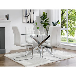 Vente-Unique Lot de 2 chaises NADYA - Simili - Blanc 