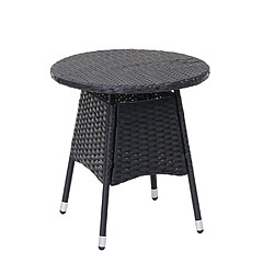 Acheter Mendler Ensemble de balcon en polyrotin HWC-G27, ensemble de jardin, 2x fauteuil+table ~ anthracite, coussin crème