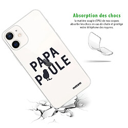 Avis Coque iPhone 12 mini souple transparente Papa poule Motif Ecriture Tendance Evetane