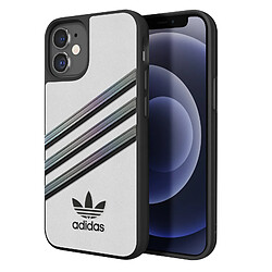 Adidas Coque pour iPhone 12 Mini Bords Surélevés 3 Stripes Blanc