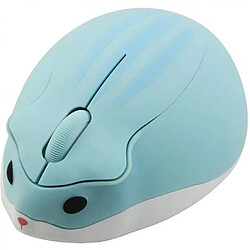 Universal Migne Animal Wireless Mouse Cartoon Hamster Shape Mini Voyage Mouse (bleu)