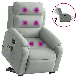 Maison Chic Fauteuil Relax pour salon, Fauteuil inclinable de massage électrique gris clair velours -GKD81025