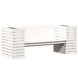 Maison Chic Banc d'extérieur | Banc avec jardinières blanc 167,5x60x65 cm bois massif de pin -GKD33319