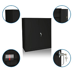 Avis Armoire de classement COLOR AS 105 x 90 x 40 cm Métal noir hjh OFFICE