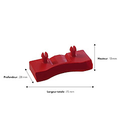 Ebac Lot de 1 embout rouge pour lattes de 68 x 8 mm