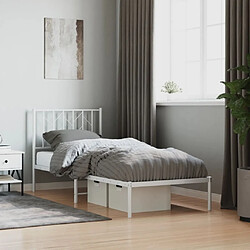 Maison Chic Cadre/structure de lit métal et tête de lit pour adulte - Lit Moderne Chambre blanc 80x200 cm -MN97031