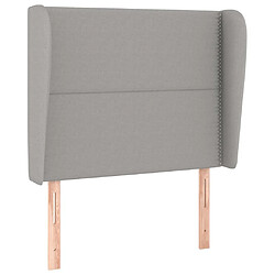 Maison Chic Tête de lit moderne avec oreilles pour chambre - Décoration de lit Gris clair 83x23x118/128 cm Tissu -MN40639