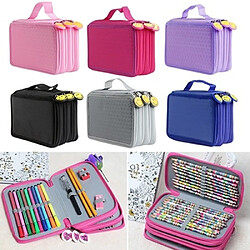 Avis Wewoo Trousse à crayons à main avec Motif 72 trous pour sourire bleu