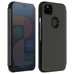 Avizar Housse Google Pixel 4A Clapet translucide Design Miroir Support Vidéo noir