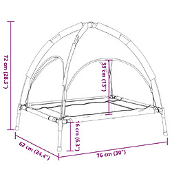 vidaXL Lit pour chien avec auvent anthracite tissu Oxford et acier pas cher