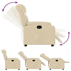 Avis vidaXL Fauteuil inclinable Crème Tissu