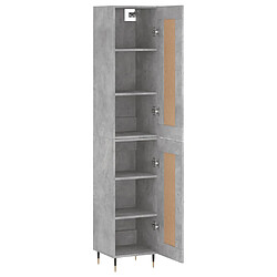 Avis vidaXL Buffet haut Gris béton 34,5x34x180 cm Bois d'ingénierie