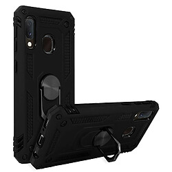 Avizar Coque Samsung Galaxy A20e Bi matière Rigide Souple Bague Support Vidéo Noir