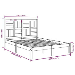 vidaXL Cadre de lit sans matelas bois massif 120x200 cm pas cher