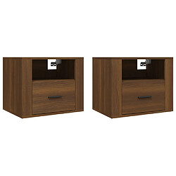 vidaXL Tables de chevet murales 2 pcs Chêne marron 50x36x40 cm