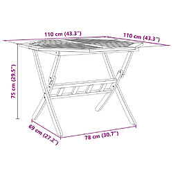 vidaXL Ensemble à manger de jardin pliable 5 pcs bois massif d’acacia pas cher