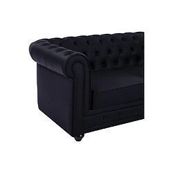 Vente-Unique Canapés 3 places, 2 places et fauteuil en simili noir CHESTERFIELD pas cher