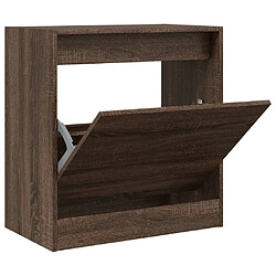 Maison Chic Armoire à chaussures | Meuble de rangement à chaussures Meuble d'Entrée chêne marron 60x34x63,5 cm bois ingénierie -MN41223