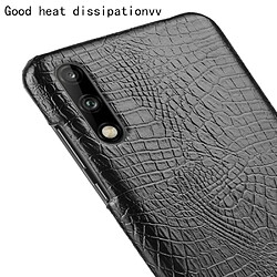 Wewoo Coque Rigide Pour Huawei Enjoy 10s Antichoc Crocodile Texture PC + PU Case Noir pas cher