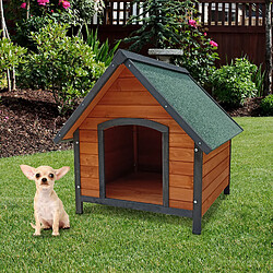 Niche pour Chien Petit en Bois Gardiun Sweet 76x72x76 cm avec Toit à 2 Pentes et Toiture en Asphalte