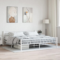 vidaXL Cadre de lit sans matelas blanc métal 200x200 cm