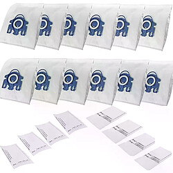 12 sacs d'aspirateur + 8 filtres compatibles avec HyClean Miele GN 3D 10408410, sacs d'aspirateur classiques à efficacité C1