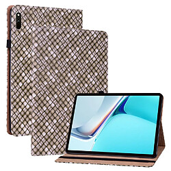 Etui en PU texture tissée multicolore marron pour votre Huawei MatePad 11 (2021)