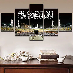 LB20698 Mur Art photos décor à la maison cadre moderne HD imprime 5 panneau islamique mosquée château peinture Allah le coran toile