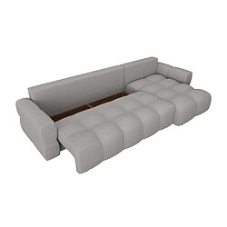 Vente-Unique Canapé d'angle réversible convertible en tissu bouclette gris ISSORO pas cher