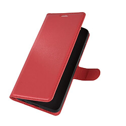 Etui en PU peau de litchi magnétique rouge pour votre Xiaomi Redmi Note 9/Redmi 10X 4G