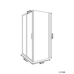 Avis Beliani Cabine de douche YORO 80 x 100 x 185 cm Argenté