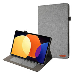 Etui en PU avec support et porte-cartes pour votre Xiaomi Pad 5 Pro 12.4 (2022) - gris