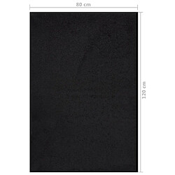 vidaXL Paillasson Noir 80x120 cm pas cher