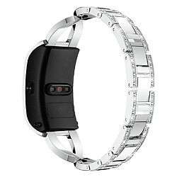 Bracelet en métal 18mm, strass décor, argent pour votre Garmin Venu 2S/Vivoactive 4S