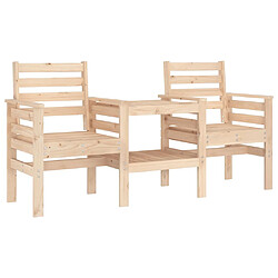 vidaXL Banc de jardin avec table 2 places bois de pin massif