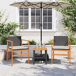 Avis Maison Chic Lot de 2 Chaises de jardin coussins | chaises Relax noir résine tressée et bois -GKD87639