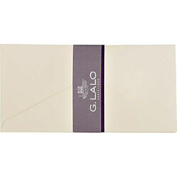 G.Lalo 20 Enveloppes Vélin pur coton 110 x 220 mm Crème