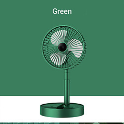 (10) Ventilateur Pliable USB Vert Ventilateur de Sol Télescopique Portable de Bureau de Table Rechargeable