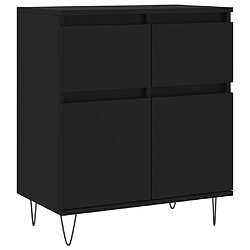 vidaXL Buffet Noir 60x35x70 cm Bois d'ingénierie