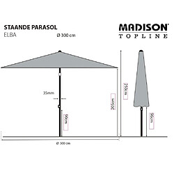 Madison Parasol de jardin Elba 300 cm taupe pas cher