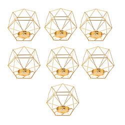 7pcs 3d géométrique chandelier géométrique bougie titulaire de lumière de thé en or