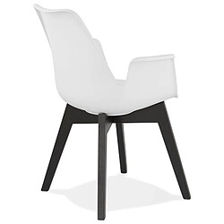 Acheter Mes Fauteuil design 50x58,5x82 cm blanc et pieds noirs - SHAFT