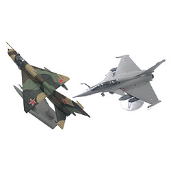 Lot de 2 Avions de Chasse Dassault Rafale 1/72 + Avion Moulé sous Pression En Alliage MIG-21