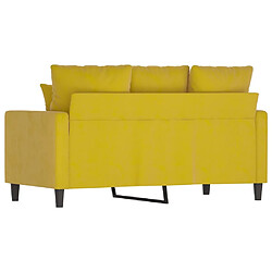 Maison Chic Canapé à 2 places,Sofa de Salon,Canapé droit Jaune 120 cm Velours -GKD712482 pas cher