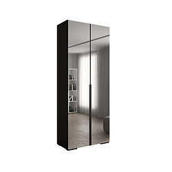 Abiks Meble Inova 1 Armoire avec miroir et portes battantes 236,7/100/47 2 Portes (nero/nero)