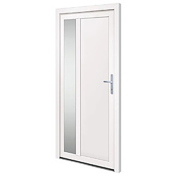 vidaXL Porte d'entrée Blanc 98x200 cm PVC