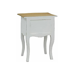 Avis Aubry Gaspard Table de nuit 2 tiroirs en bois blanc.