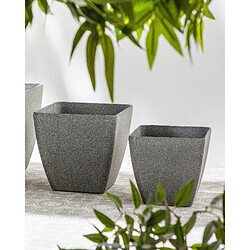 Beliani Lot de 2 cache-pots gris 34 x 34 x 34 cm ZELI