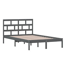 Avis Maison Chic Lit adulte - Lit simple Cadre de lit,Structure du lit Contemporain Gris Bois de pin massif 120x200 cm -MN62882